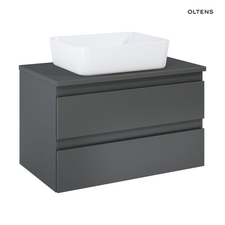 Oltens Vernal szafka 80 cm podumywalkowa wisząca grafit z blatem