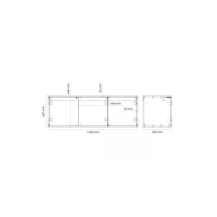 Oltens Hedvig szafka 140 cm podumywalkowa wisząca biały połysk/dąb natural z półką 