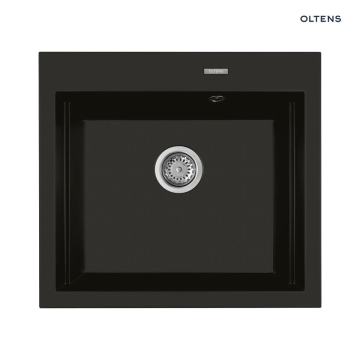 Oltens Gravan zlewozmywak granitowy 1 komorowy  57x51,5 cm - czarny