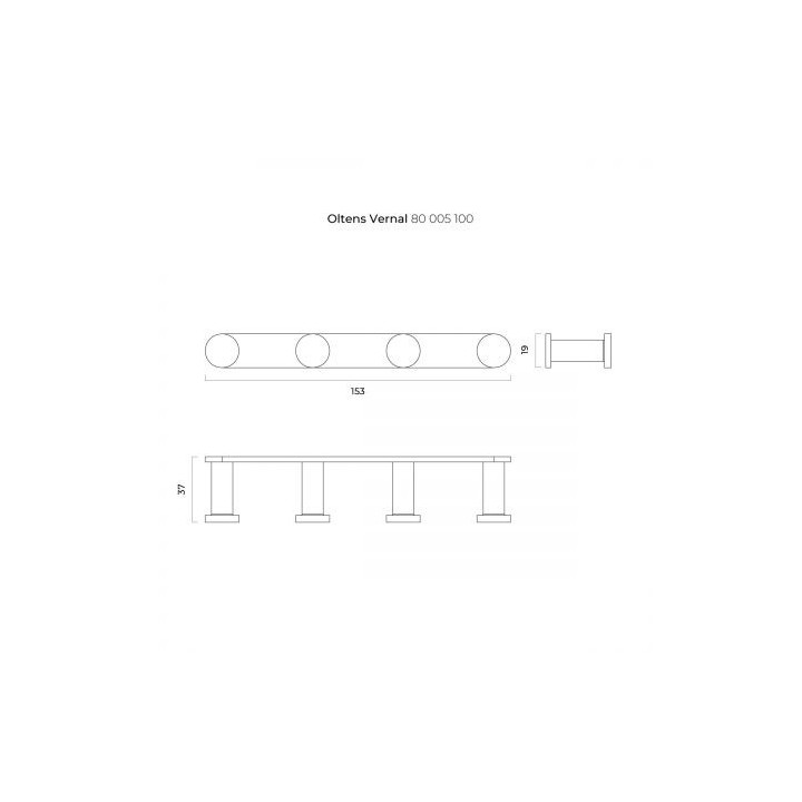 Oltens Vernal haczyk na ręcznik poczwórny - chrom