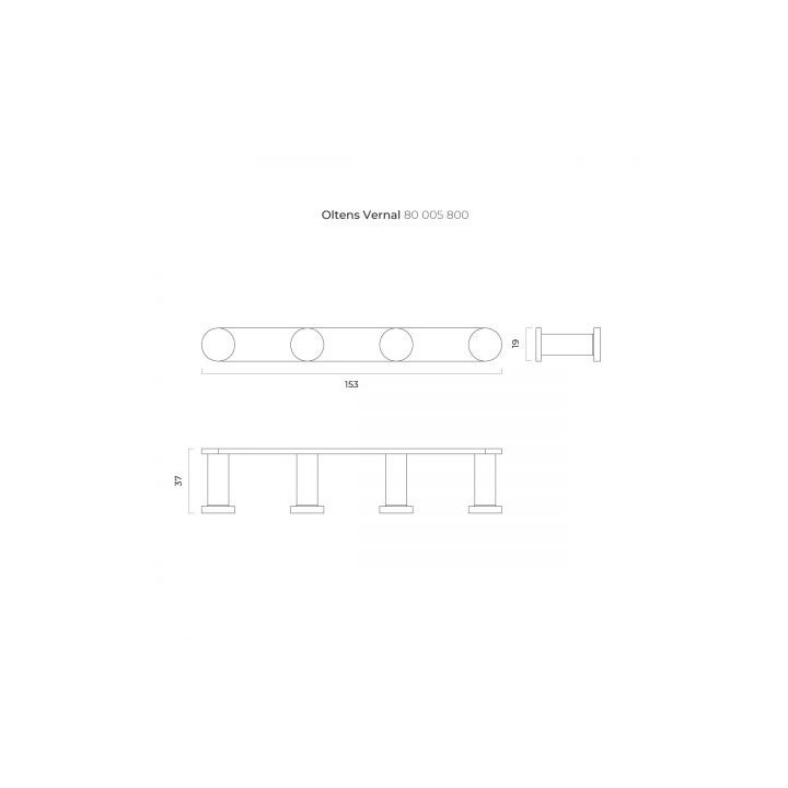 Oltens Vernal haczyk na ręcznik poczwórny - złoty 