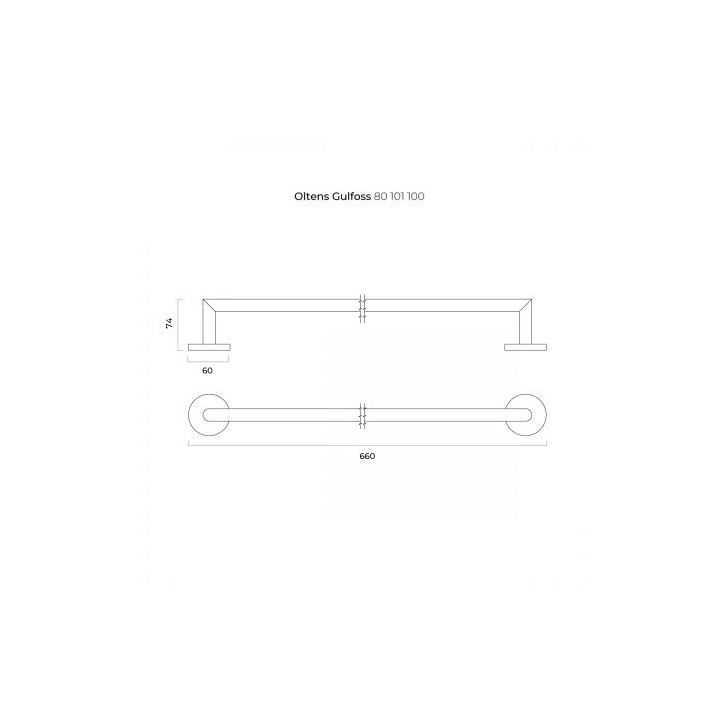 Oltens Gulfoss wieszak na ręcznik 60 cm pojedynczy - chrom