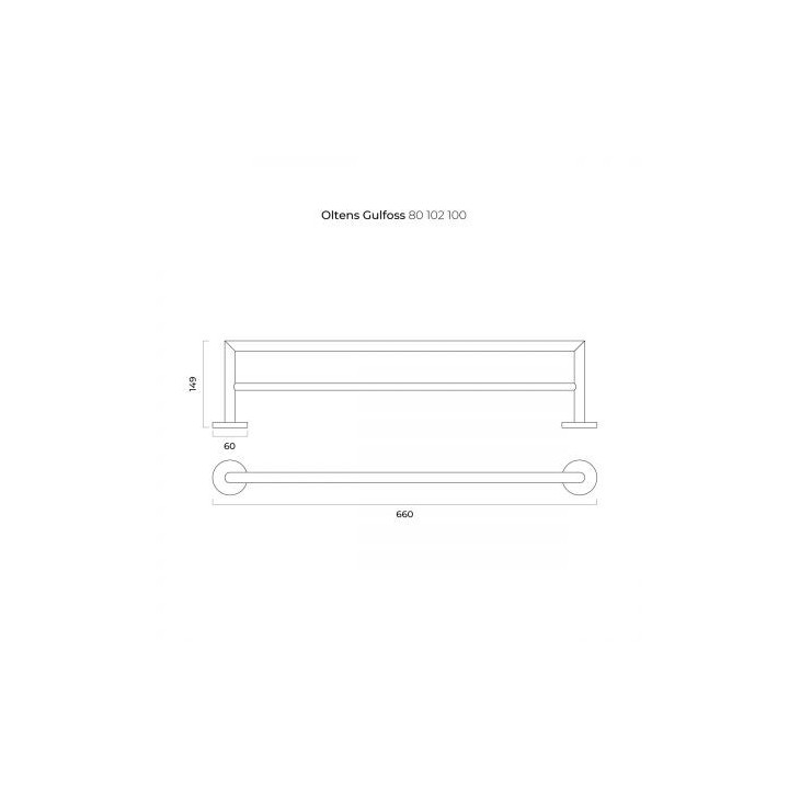 Oltens Gulfoss wieszak na ręcznik 60 cm podwójny - chrom