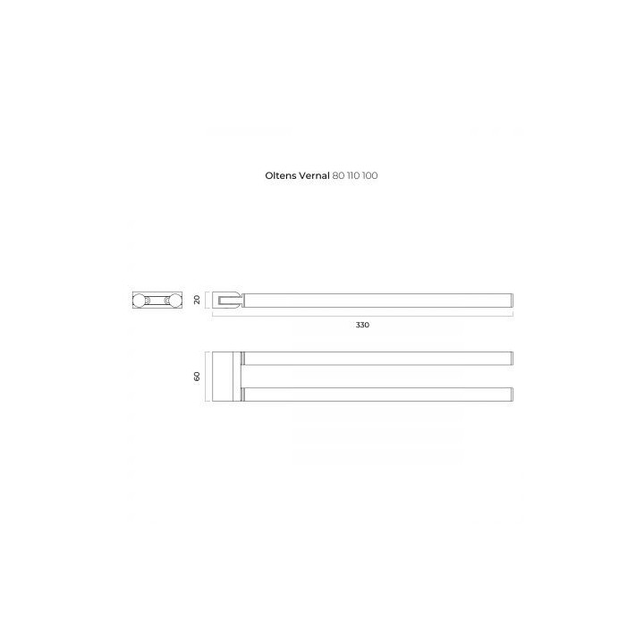 Oltens Vernal wieszak na ręcznik 33 cm dwuramienny ruchomy - chrom 