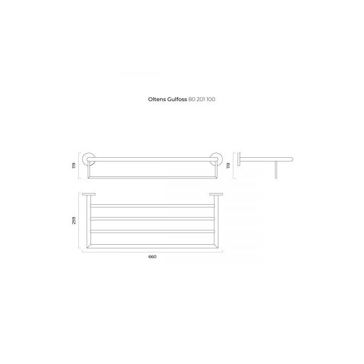 Oltens Gulfoss wieszak na ręcznik 60 cm z półką - chrom