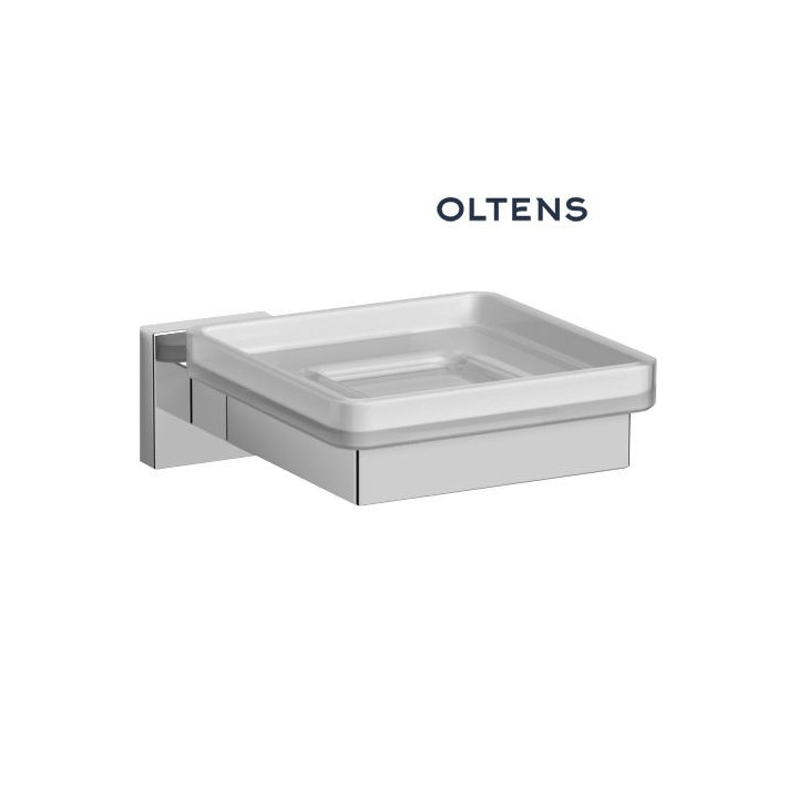 Oltens Tved mydelniczka z uchwytem - szkło szronione/chrom