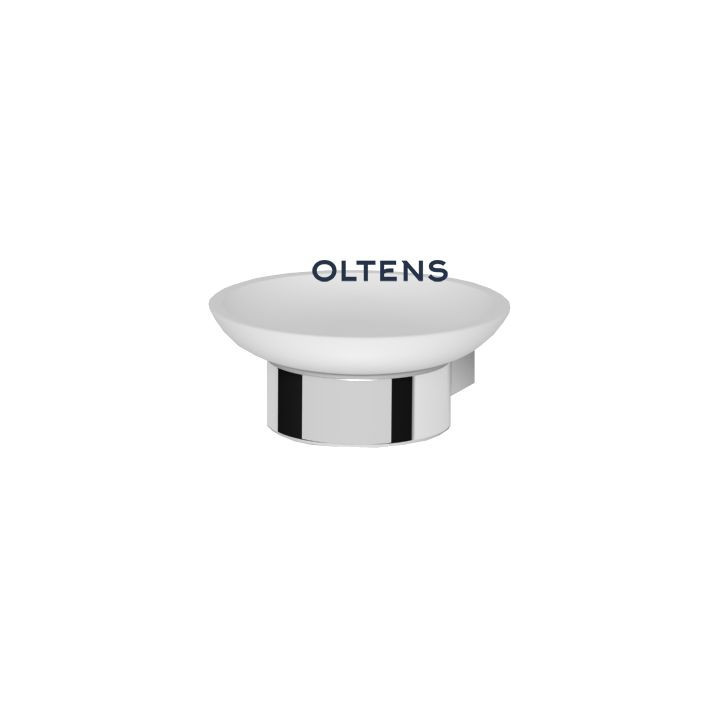 Oltens Vernal mydelniczka z uchwytem - biała ceramika/chrom