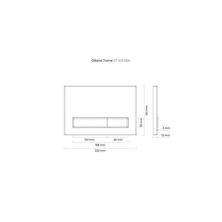 Oltens Torne przycisk spłukujący do WC - biały/chrom 