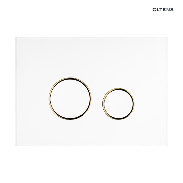 Oltens Lule przycisk spłukujący do WC - biały /złoty mat