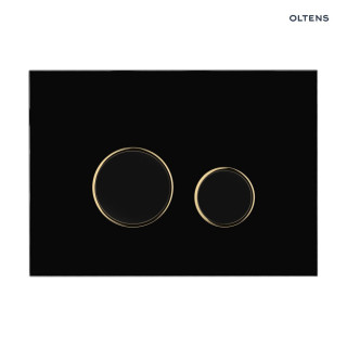 Oltens Lule przycisk spłukujący do WC - czarny mat /złoty mat 