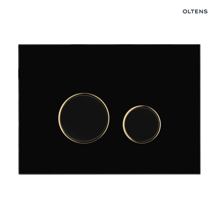 Oltens Lule przycisk spłukujący do WC - czarny mat /złoty mat 