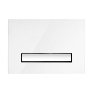 Oltens Torne przycisk spłukujący do WC - szklany biały/chrom