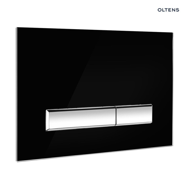 Oltens Torne przycisk spłukujący do WC - szklany czarny/chrom