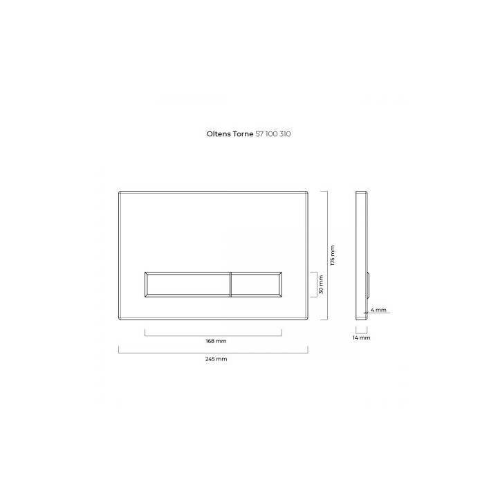 Oltens Torne przycisk spłukujący do WC - szklany czarny/chrom