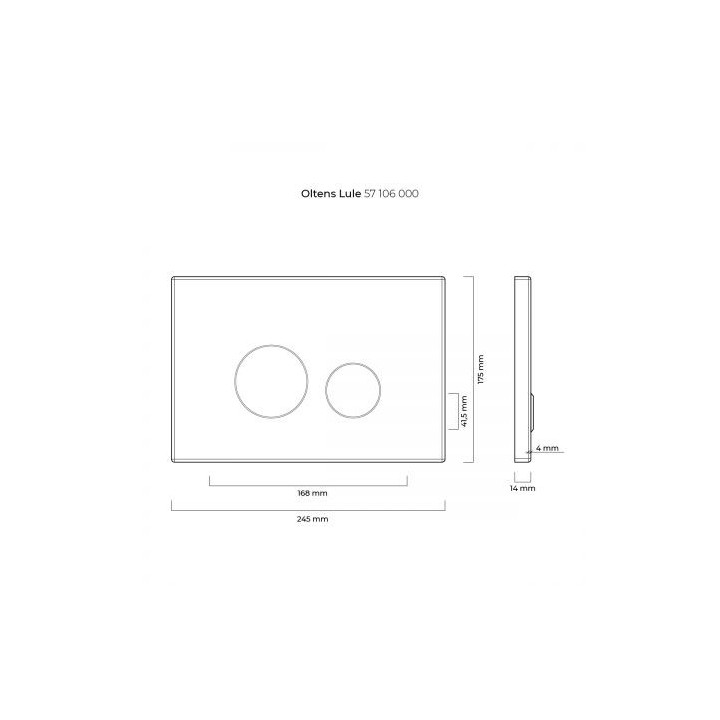 Oltens Lule przycisk spłukujący do WC - szklany biały/chrom/biały