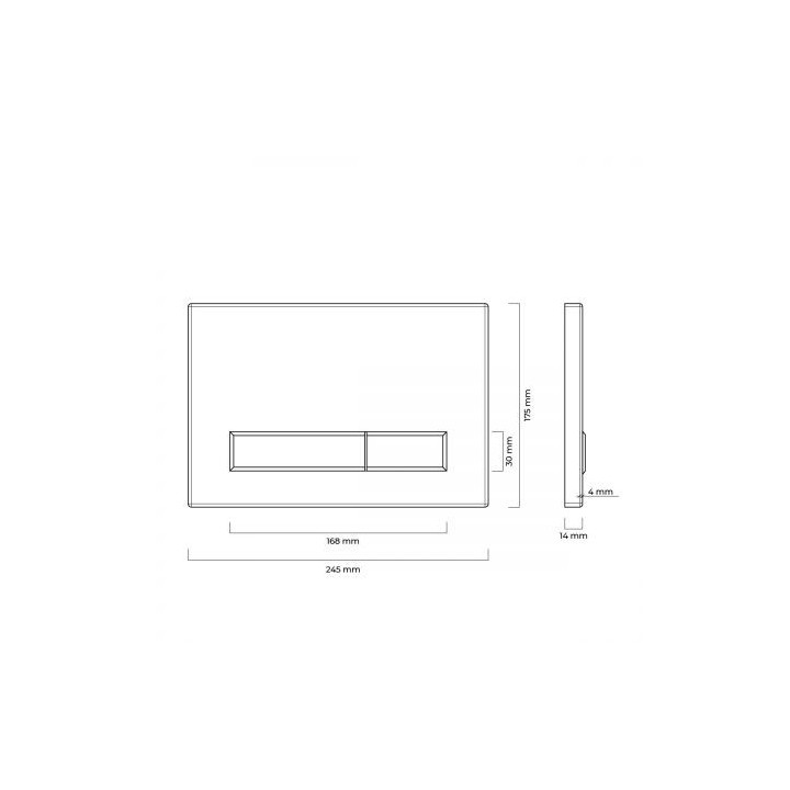 Oltens Torne przycisk spłukujący szklany do WC - czarny/złoty mat