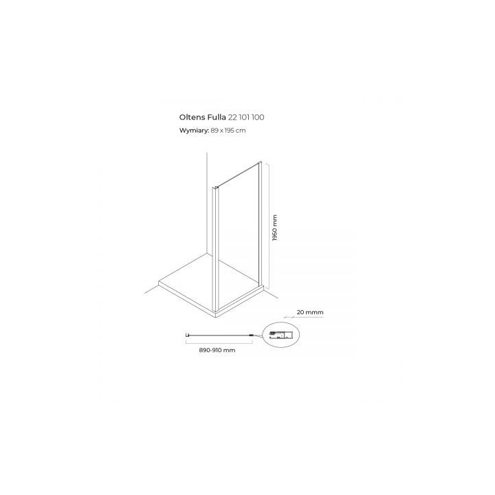 Oltens Fulla kabina prostokątna 90x120 cm drzwi przesuwne