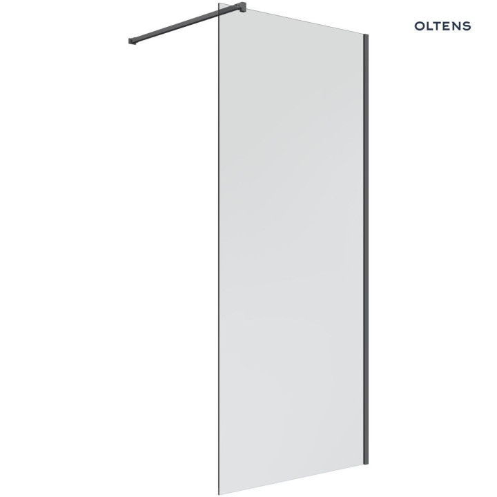 Oltens Bo ścianka prysznicowa Walk-In 110 cm profil czarny mat