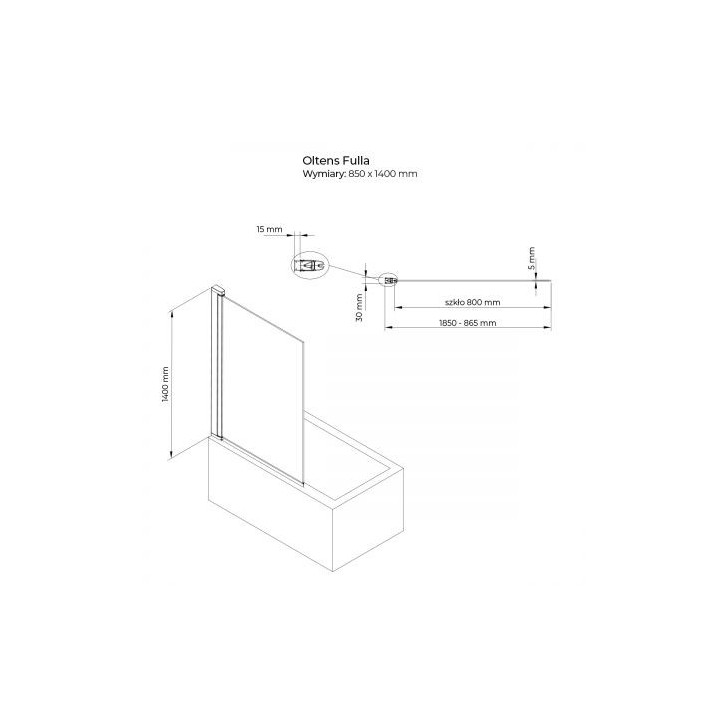 Oltens Fulla parawan nawannowy 1 częściowy 85x140 cm 