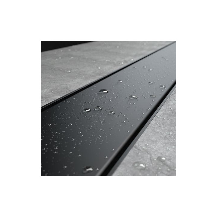 Oltens Langan 60 odpływ prysznicowy liniowy 60 cm z kołnierzem z rusztem odwracalnym czarny mat