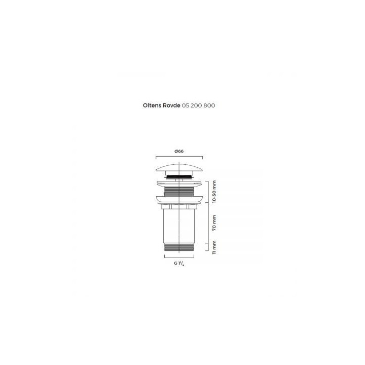 Oltens Rovde korek do umywalki klik klak okrągły bez przelewu G1 1/4 - złoty