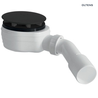 Oltens Pite Turbo syfon brodzikowy odpływ 90 mm plastikowy - czarny mat
