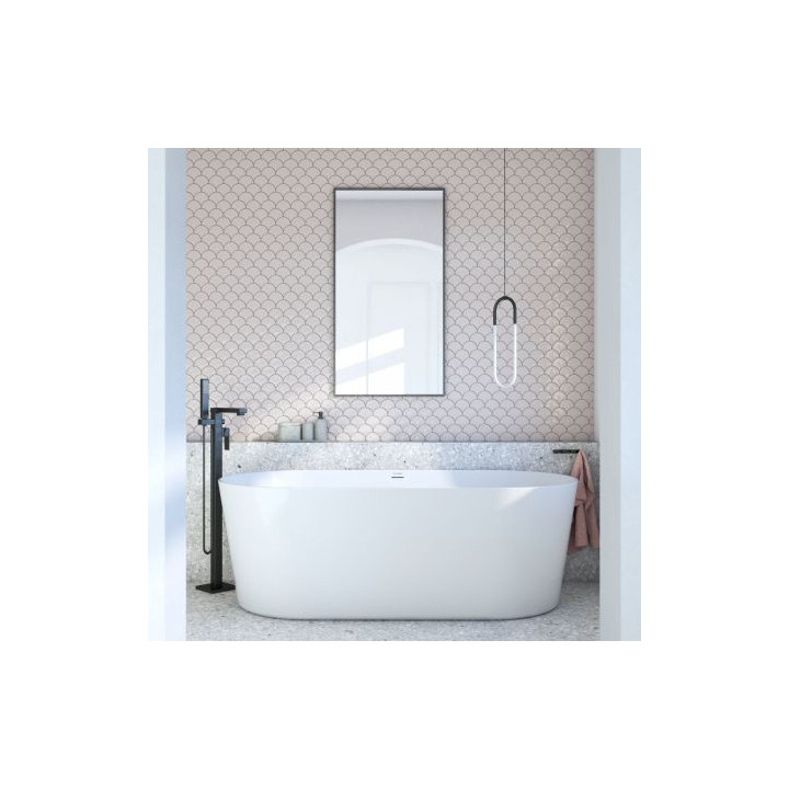 Oltens Gota bateria wannowo-prysznicowa kompletna wolnostojąca - czarny mat 