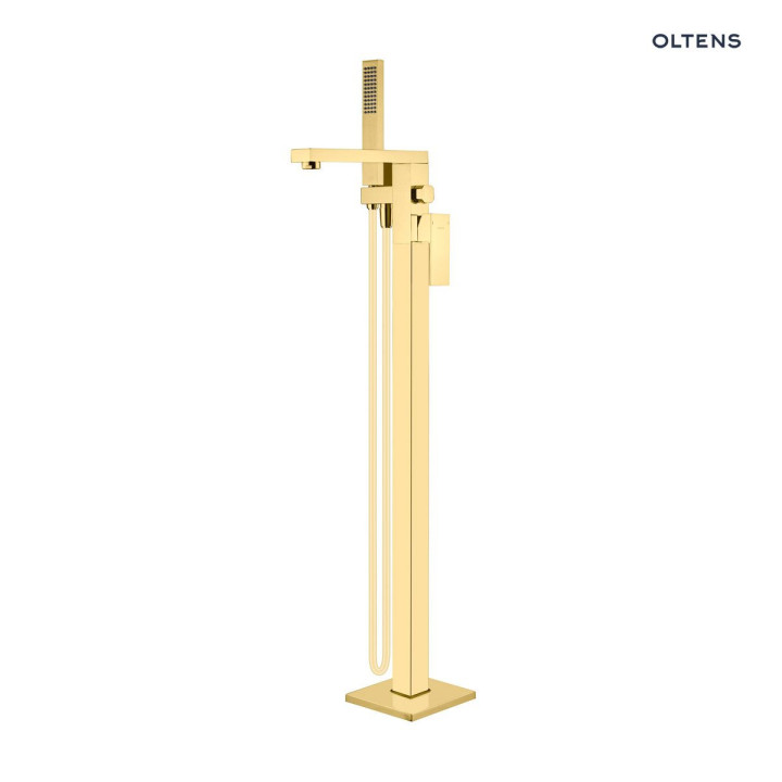 Oltens Gota bateria wannowo-prysznicowa kompletna wolnostojąca - złoty połysk