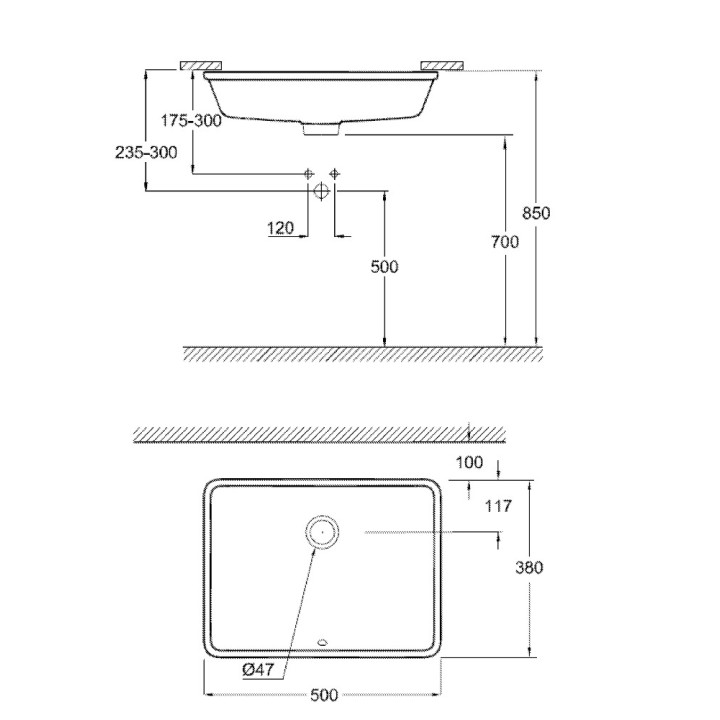 Umywalka nablatowa Grohe Cube Ceramic, 80x49cm, z przelewem, otwór na baterię, biel alpejska