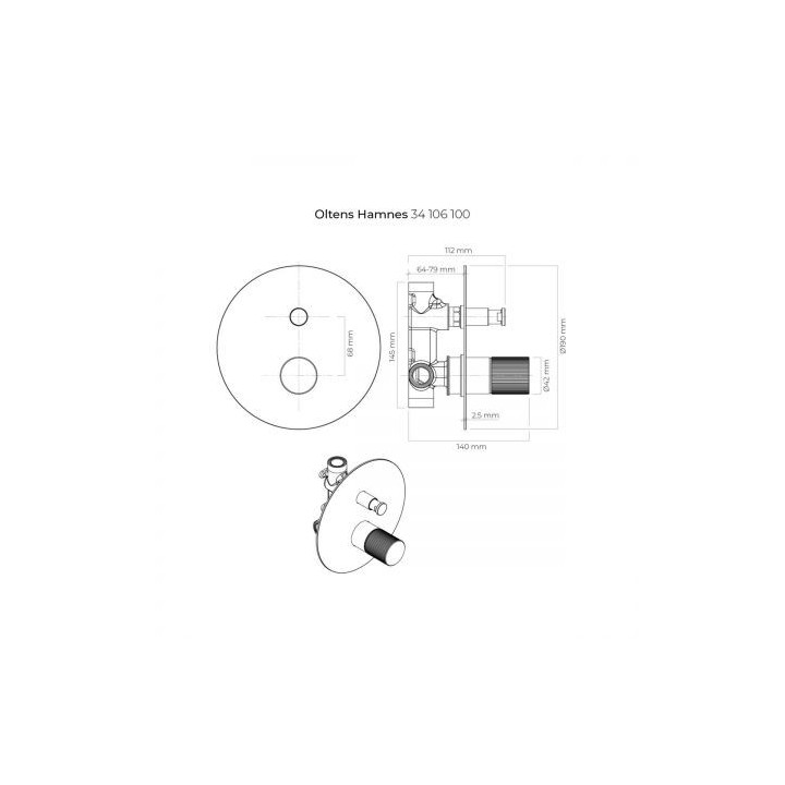 Oltens Hamnes bateria wannowo - prysznicowa podtynkowa kompletna - chrom