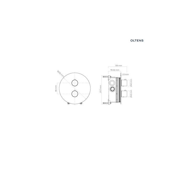 Oltens Katla bateria wannowo-prysznicowa termostatyczna podtynkowa - chrom