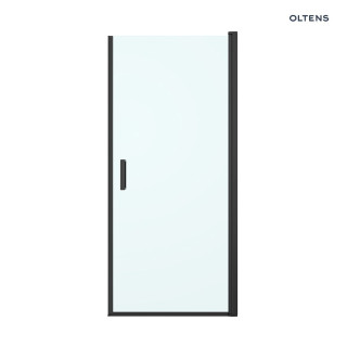 Oltens Rinnan drzwi prysznicowe 80 cm wnękowe szkło przezroczyste - czarny mat 