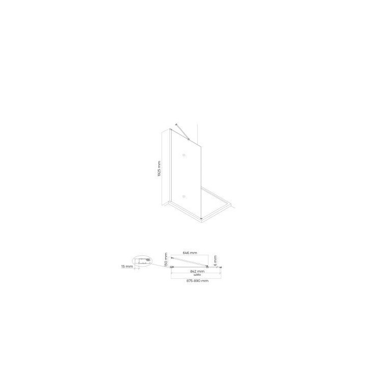 Oltens Rinnan kabina prysznicowa 80x90 cm  prostokątna czarny mat/szkło przezroczyste drzwi ze ścianką