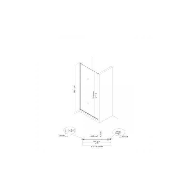 Oltens Rinnan kabina prysznicowa 100x100 cm kwadratowa czarny mat/szkło przezroczyste drzwi ze ścianką