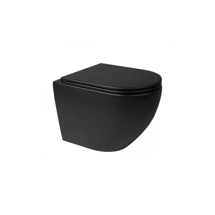 Zestaw Oltens Triberg Hamnes Torne 7w1 stelaż podtynkowy miska z deską 42514300 i przycisk spłukujący - czarny mat 