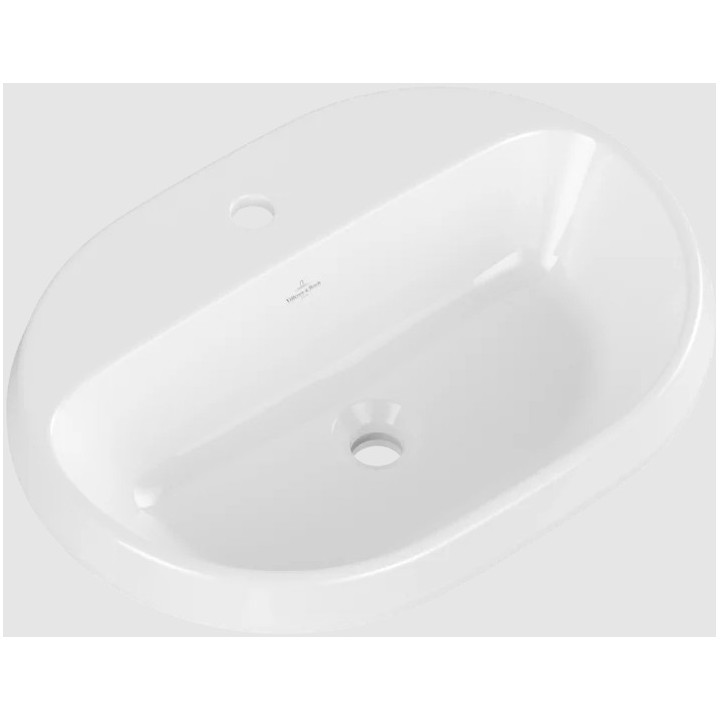 Architectura Umywalka wpuszczana w blat, 600 x 450 x 170 mm, Weiss Alpin, bez przelewu, Nieszlifowany