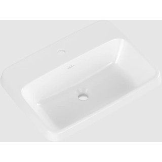Architectura Umywalka wpuszczana w blat, 600 x 450 x 170 mm, Weiss Alpin CeramicPlus, bez przelewu, Nieszlifowany
