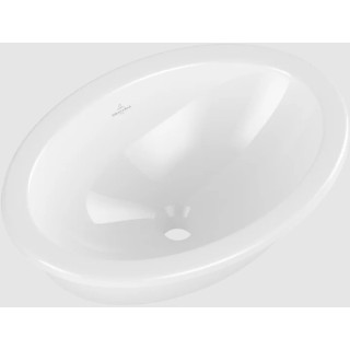 Loop & Friends Umywalka wpuszczana w blat, 570 x 410 x 215 mm, Weiss Alpin CeramicPlus, z przelewem, Nieszlifowany