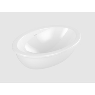 Loop & Friends Umywalka wpuszczana w blat, 660 x 470 x 220 mm, Weiss Alpin CeramicPlus, bez przelewu, Nieszlifowany