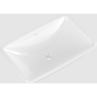 Loop & Friends Umywalka wpuszczana w blat, 675 x 450 x 185 mm, Weiss Alpin CeramicPlus, z przelewem, Nieszlifowany