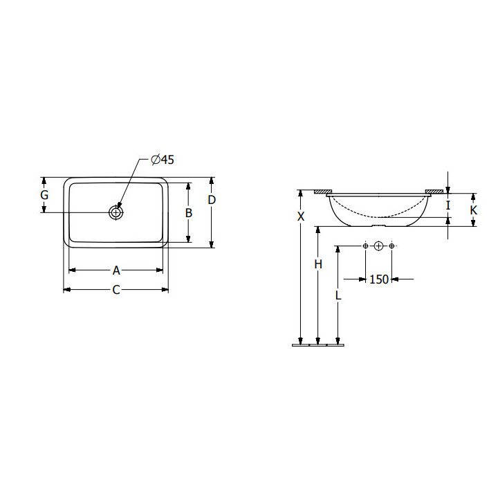 Loop & Friends Umywalka podblatowa, 540 x 340 x 185 mm, Stone White CeramicPlus, bez przelewu