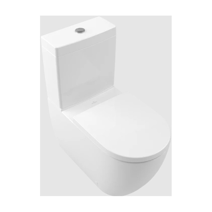 Miska WC lejowa Villeroy & Boch/Subway 3.0 - do WC kompaktu bez kołnierza wewnętrznego, stojący, wraz z TwistFlush, Weiss Alpin 