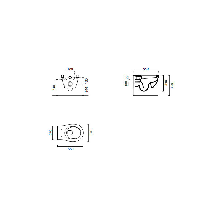 Miska Wc GSI Classic - 37x55cm