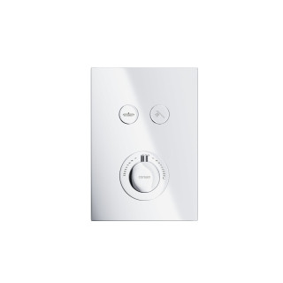 Prysznicowa bateria podtynkowa z przyciskami funkcyjnymi i boxem montażowym Corsan chrom z termostatem