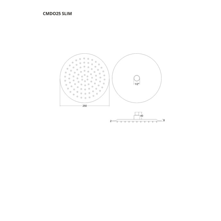 Deszczownica natryskowa Corsan stalowa czarna okrągła 25 cm