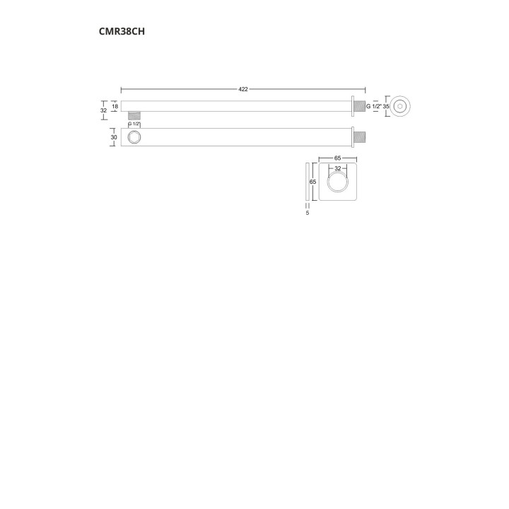 Ramię prysznicowe do deszczownicy natryskowej Corsan 38 cm