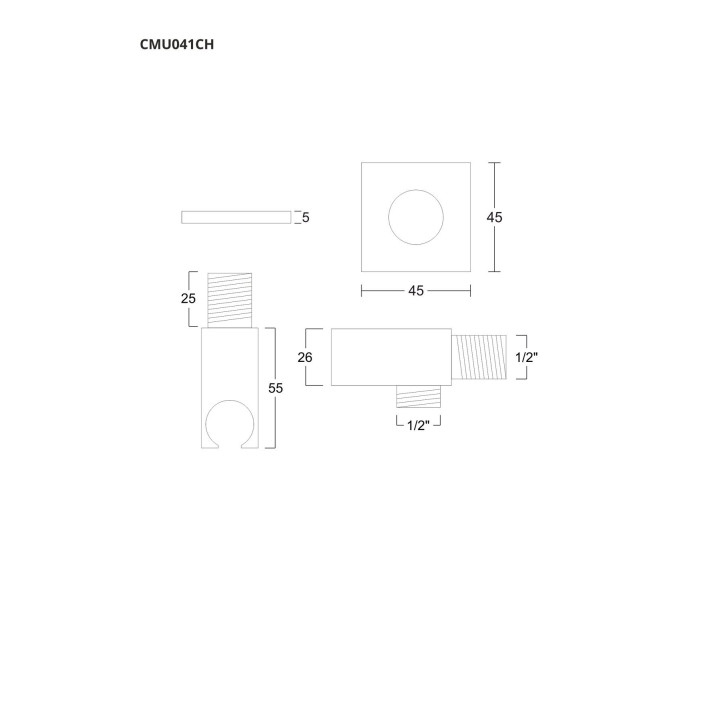 Uchwyt prysznicowy Corsan do słuchawki prysznicowej czarny z przyłączem do słuchawki prysznicowej