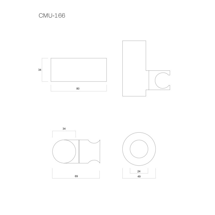 Uchwyt prysznicowy Corsan czarny do słuchawki prysznicowej