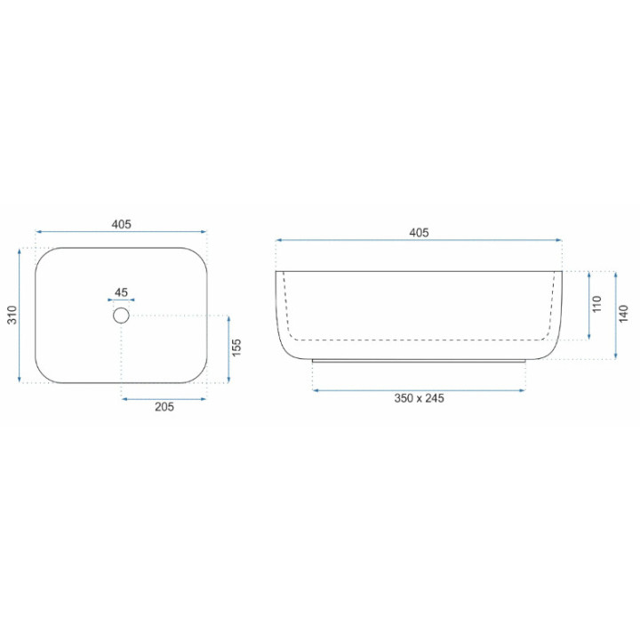 Umywalka nablatowa REA Demi Mini White