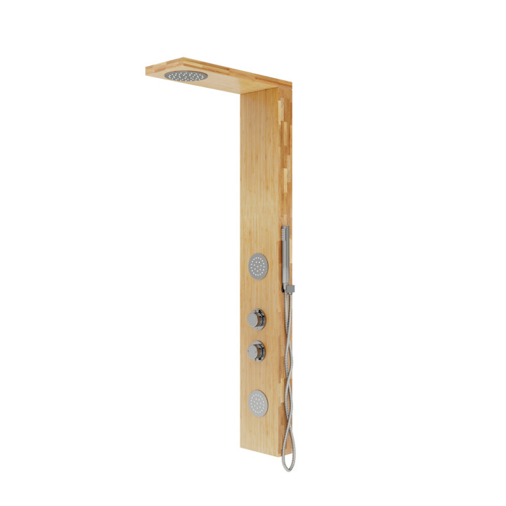 Panel prysznicowy Corsan Balti bambusowy z chromowanym wykończeniem